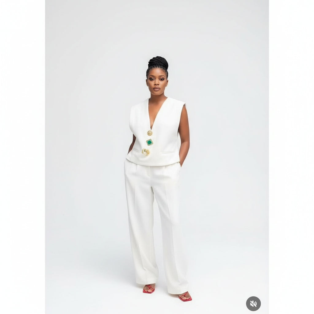 Fashion V-Neck Sleeveless Deep formal Wear 2 Piece Set