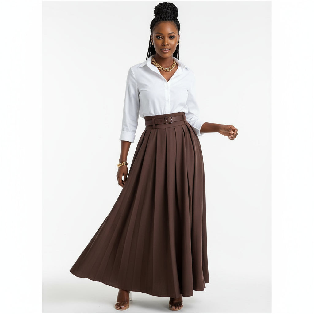 aereアエレ / high-waist tuck skirt aereアエレ / high-waist tuck skirt High Waisted Umbrella Skirt