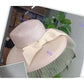 Wide Brim Summer Beach Bucket Hat with Bowknot Garden Wedding Sun Hat
