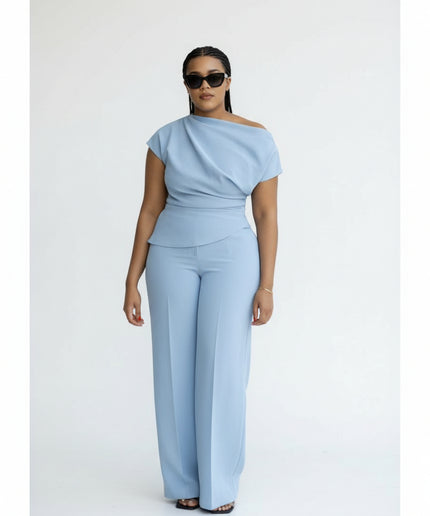 One Shoulder Formal wear 2 Pieces Set