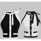 Plus Size Contrast Button Design Fashion Halter Vest Graduation Outfits