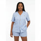 Plain Color Short Sleeve Blazer Jacket And Shorts Suit Set