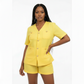Plain Color Short Sleeve Blazer Jacket And Shorts Suit Set