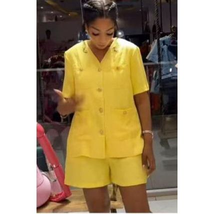 Standards Pocketed Bright Colour Blazer Shorts Suit
