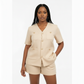 Plain Color Short Sleeve Blazer Jacket And Shorts Suit Set