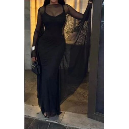 Plain Color Long Sleeve Simple Casual Elegant Draped Pleated Sleeve Dress