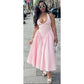 Sexy Halter Backless Solid Color Maxi Dress