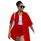 Short Sleeve Drop Shoulder Shirt And Short Pants Set