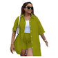 Short Sleeve Drop Shoulder Shirt And Short Pants Set