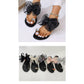 Bow & Faux Pearl Decor Toe Ring Design Thong Sandals