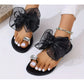 Bow & Faux Pearl Decor Toe Ring Design Thong Sandals