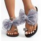 Bow & Faux Pearl Decor Toe Ring Design Thong Sandals
