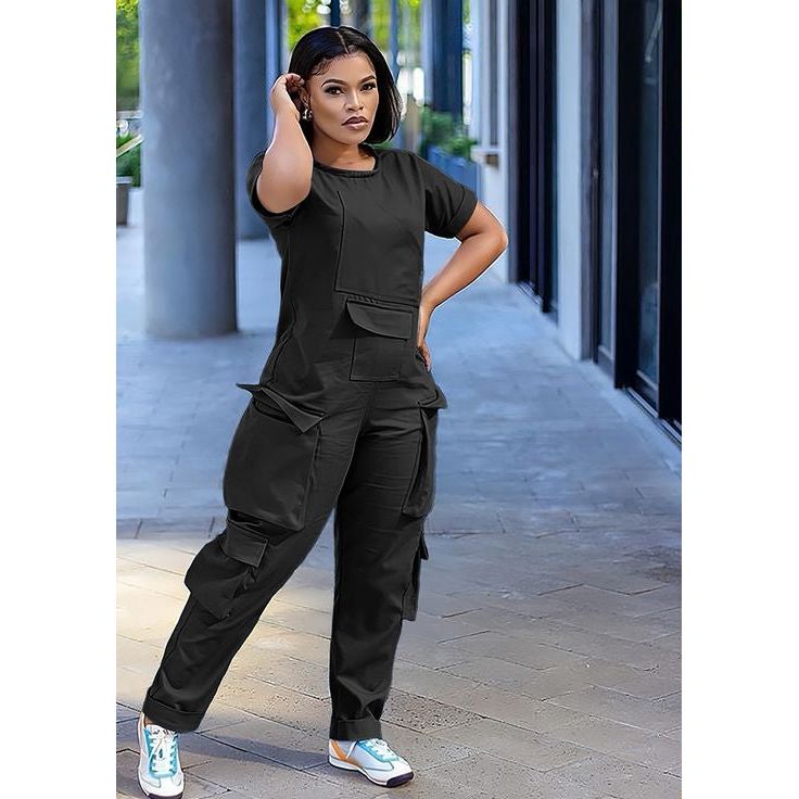 Playsuit Summer Cargo Pocket Romper Jumpsuits