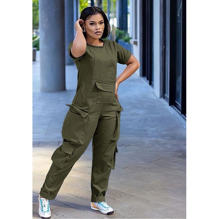 Playsuit Summer Cargo Pocket Romper Jumpsuits