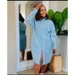 Long Sleeve Cargo Denim Shirt Dress