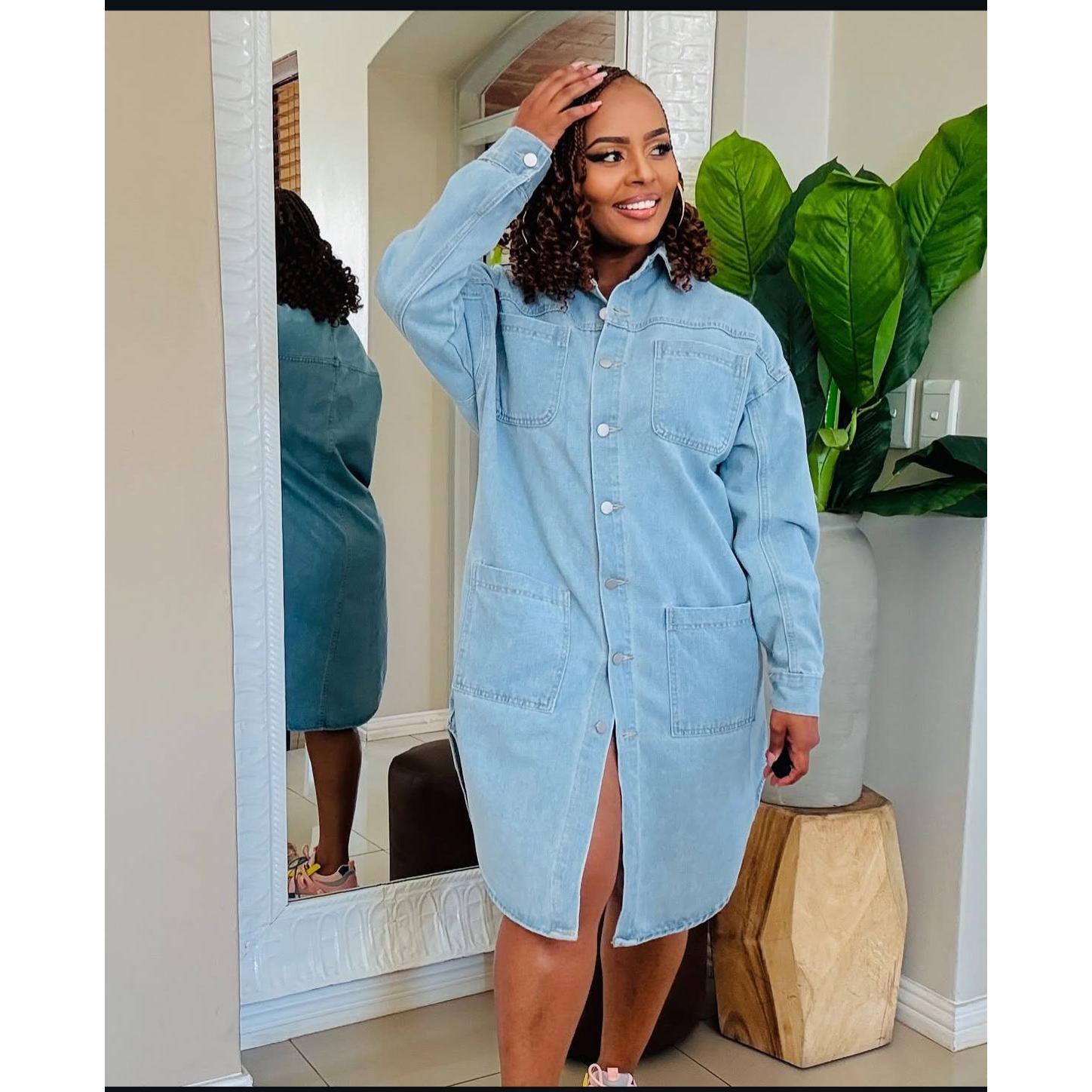 Long Sleeve Cargo Denim Shirt Dress – YELLOW SUB TRADING