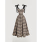 Elegant Plaid Belted Dress