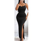Spagethi strap Slit bodycon dress