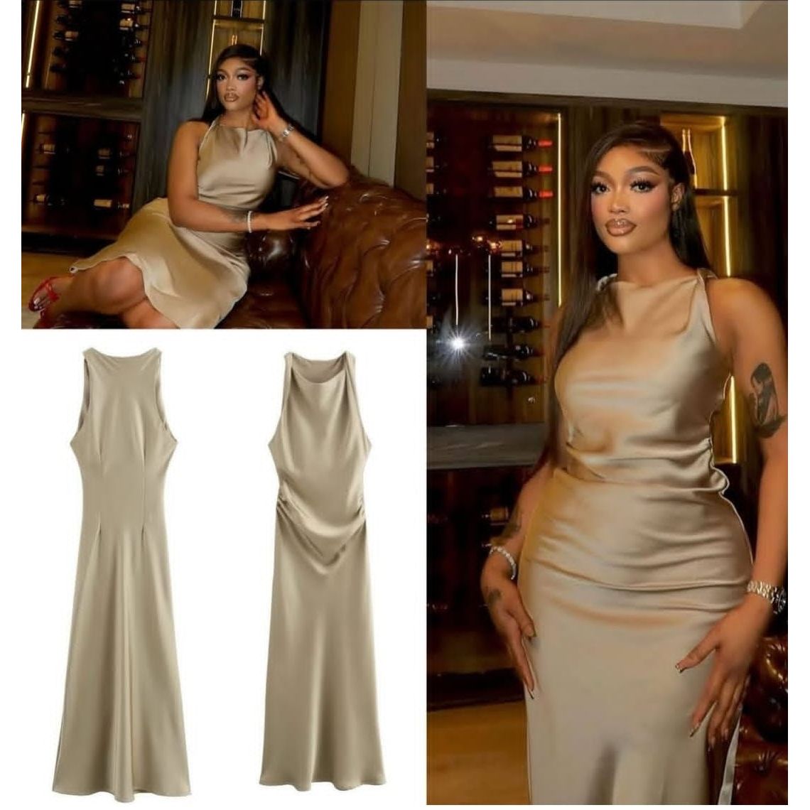 Round Neck Sleeveless Bodycon Midi Dress