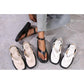 Thick Sole Square Toe Metal Buckle Strap Casual Sandals