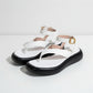 Thick Sole Square Toe Metal Buckle Strap Casual Sandals