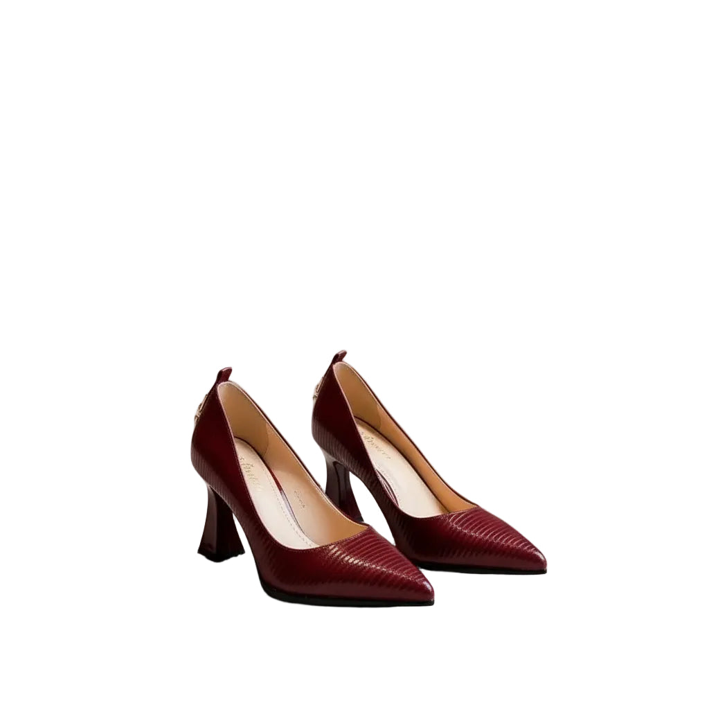 Solid Color Buckle Decor High Heel Slip-On Pumps