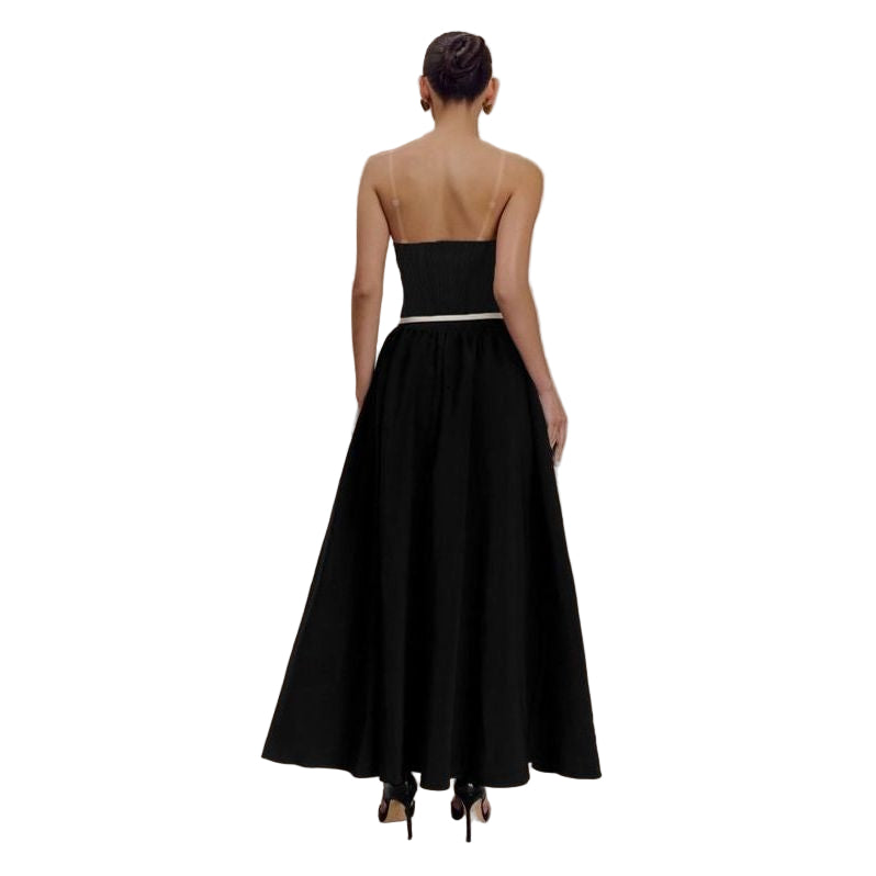 Boobtube Belt Elegant Backless Maxi Dress