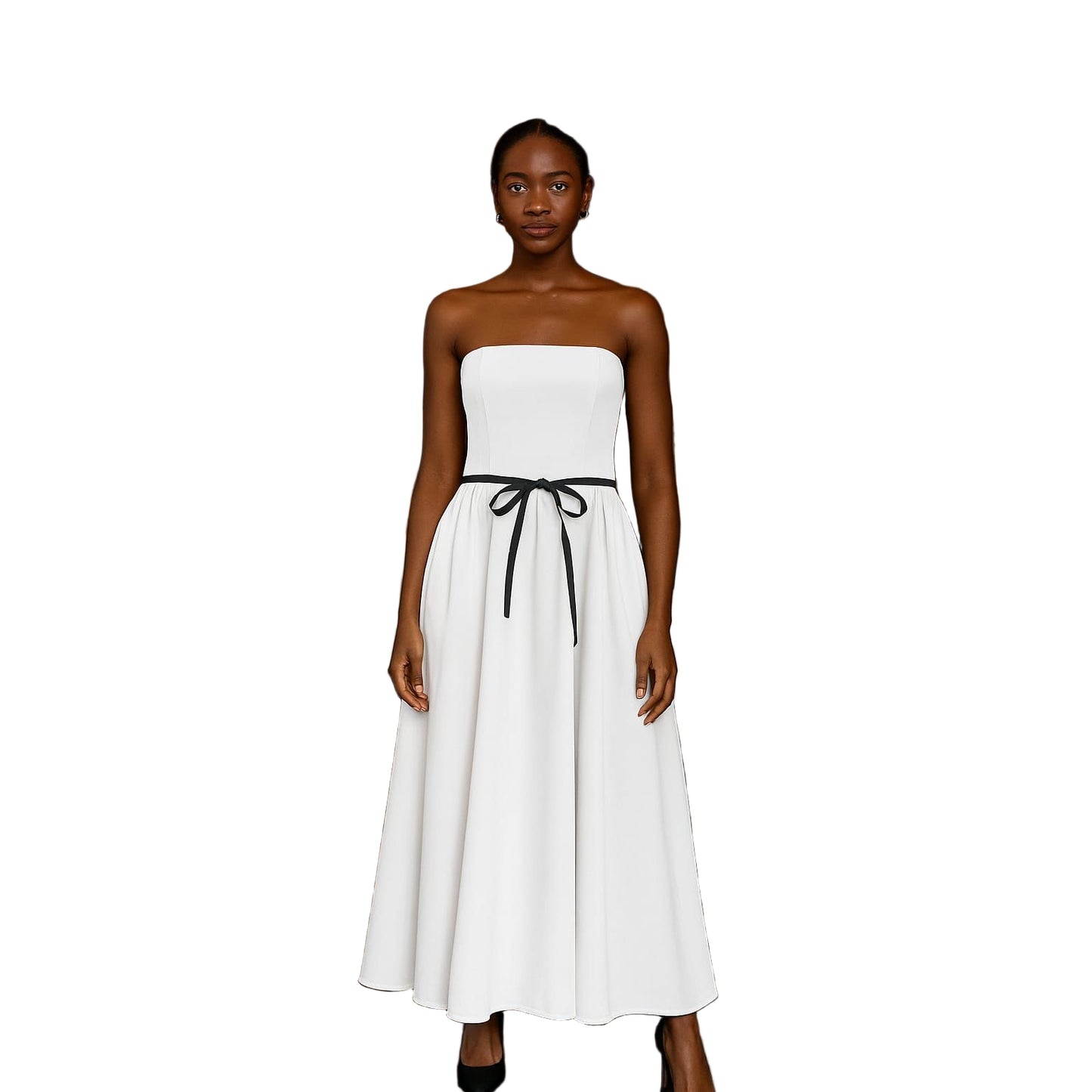 Boobtube Belt Elegant Backless Maxi Dress