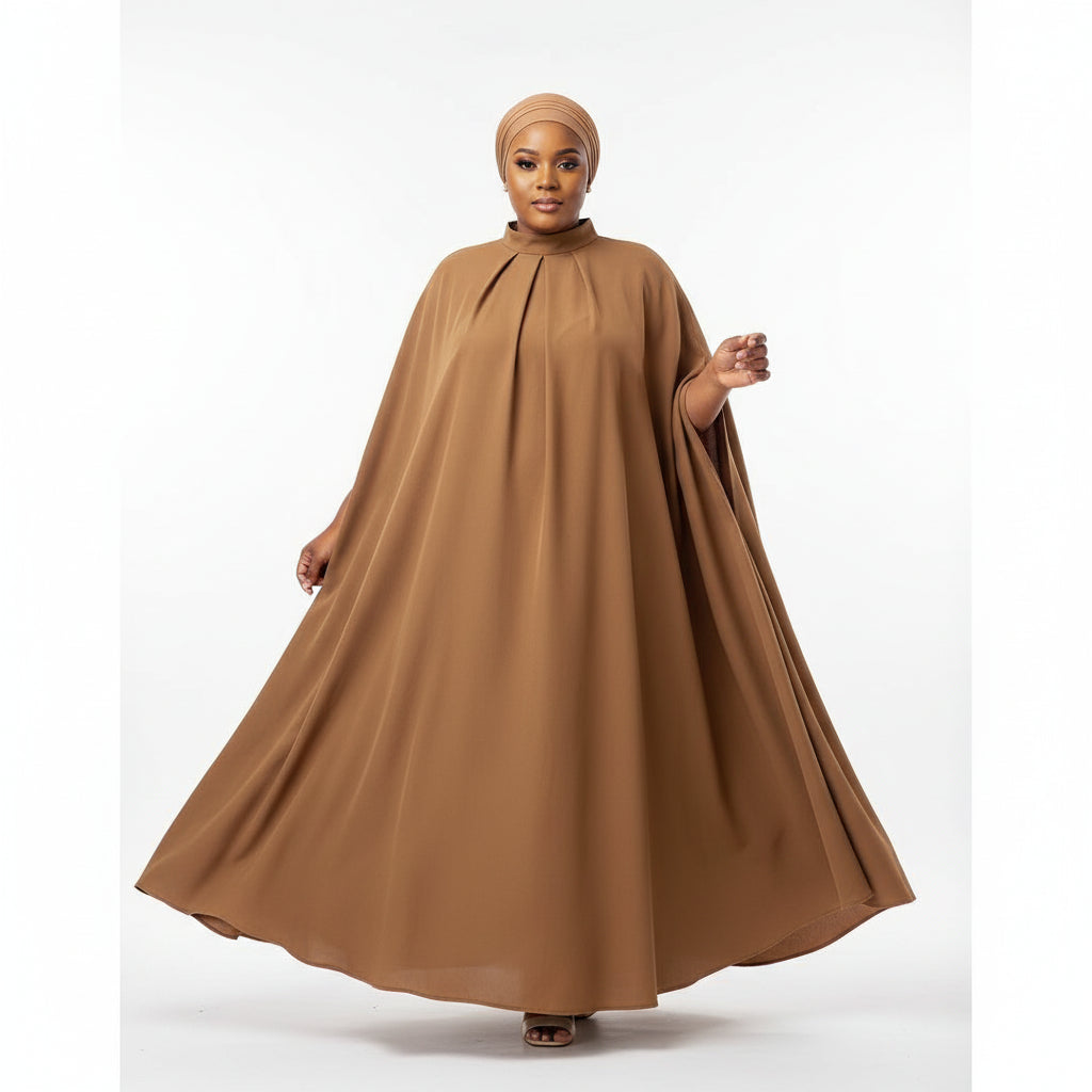 Majestic Elegant Cape-Sleeve Dress