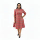Plus Tartan Print Lantern Sleeve Dress.