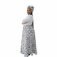 O-Neck Long Sleeve Maxi Ankara Dress.