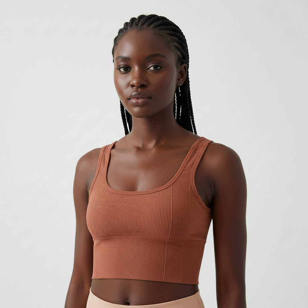 Women's Plain-Color Ribbed Top