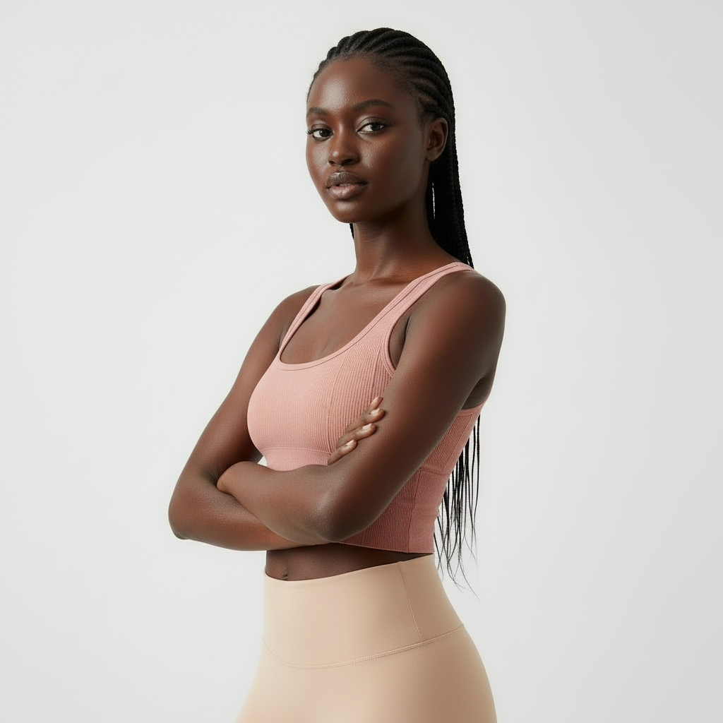 Women's Plain-Color Ribbed Top