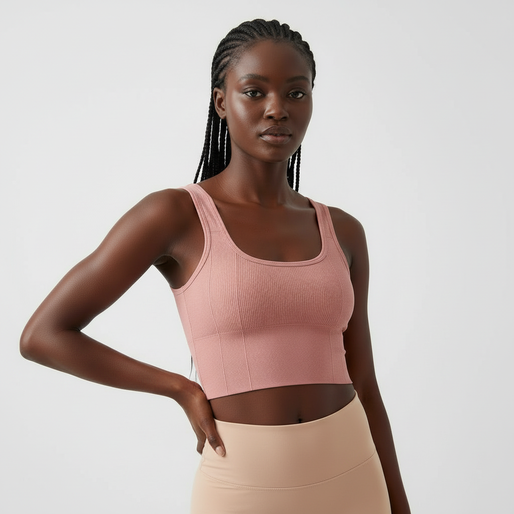 Women's Plain-Color Ribbed Top
