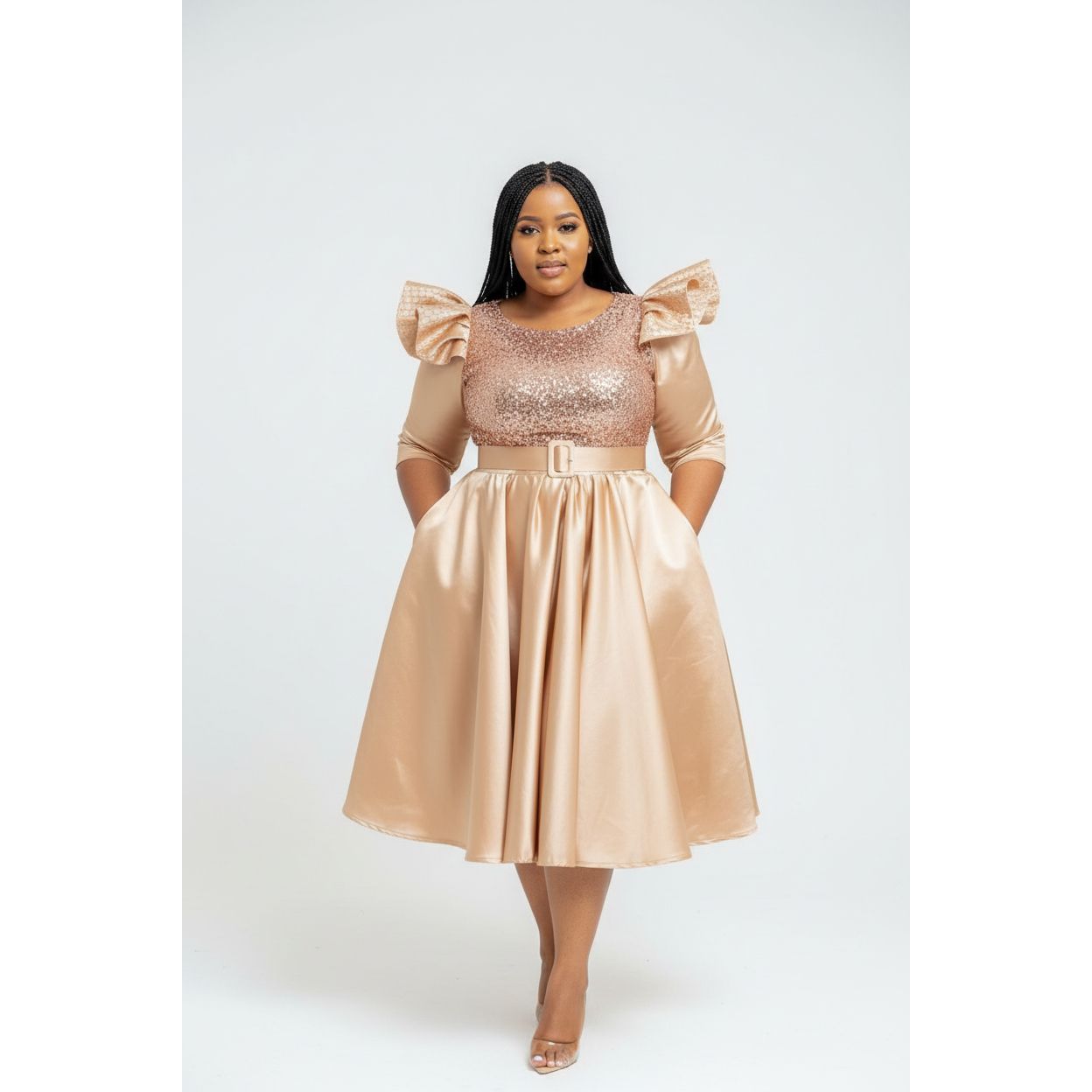 Plus Size Duchess Midi Dress