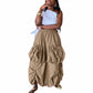 Cargo Hem Ruched Parachute Skirt
