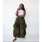 Cargo Hem Ruched Parachute Skirt