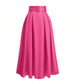 High waisted satin beltes umbrella skirt