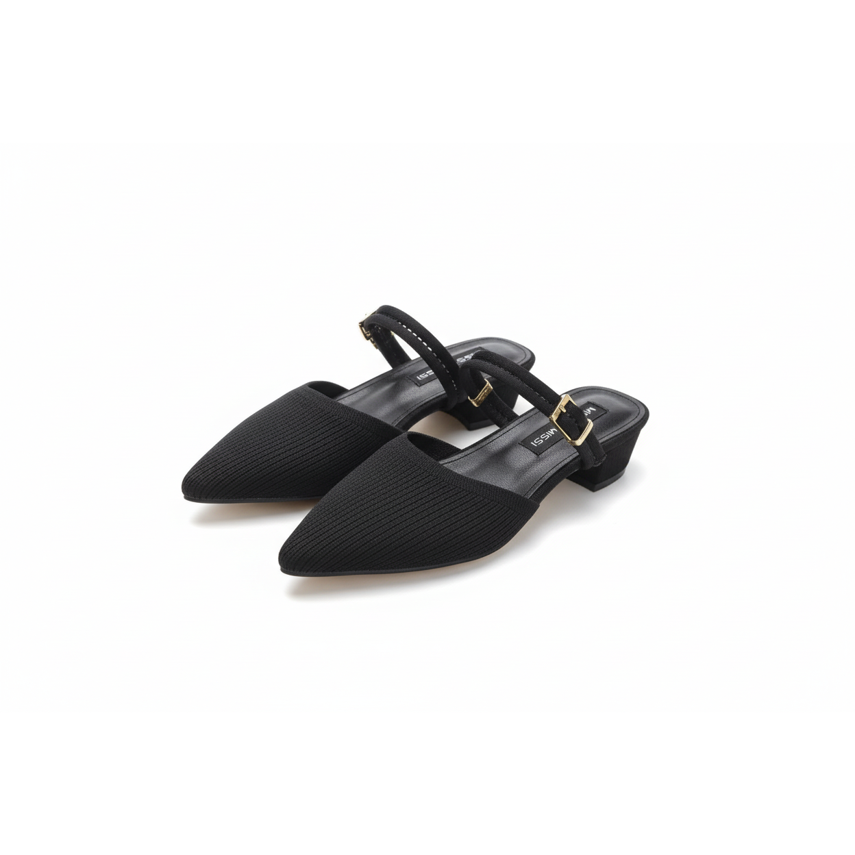 Pointed-Toe Woolen Woven Back Elasticated Women's High Heels