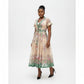 Plus Size Short Sleeve V-Neck Multi-Color A-Line Maxi Dress