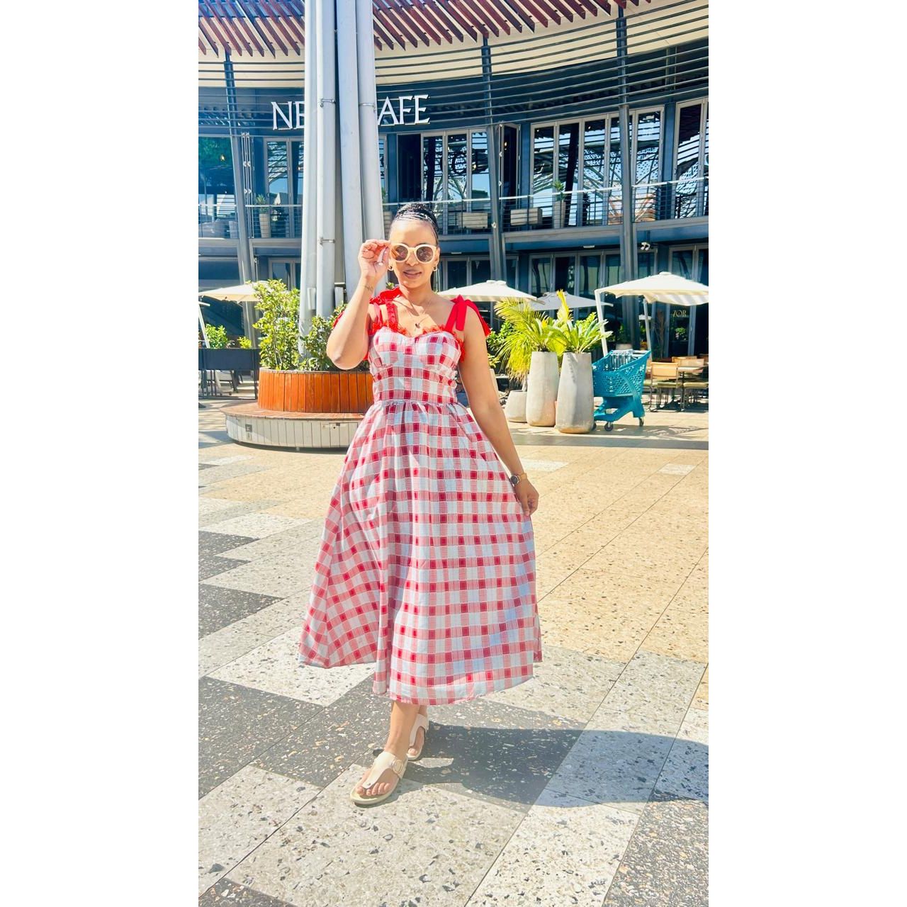 Elegant Plaid Belted Dress