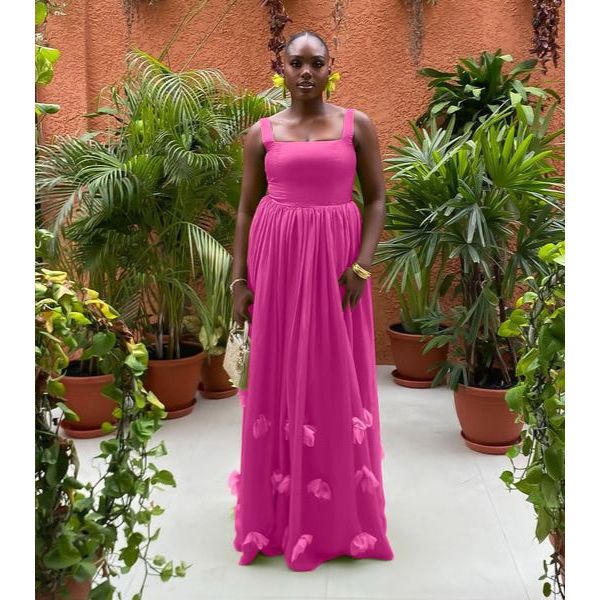 Sleeveless Spaghetti Straps Pleated Maxi Dress