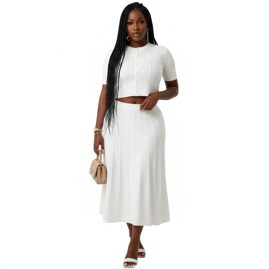 Woman's' Short Sleeve Mesh 2 Piece Set