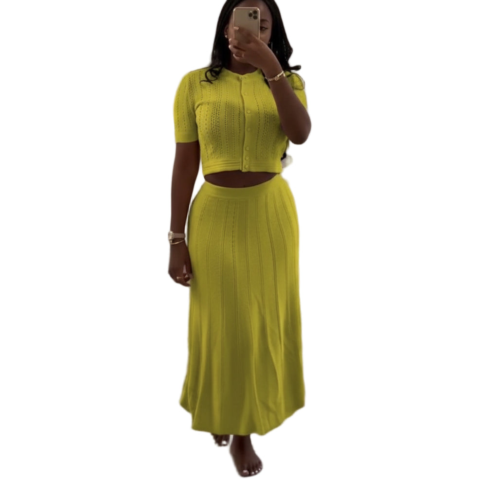 Woman's' Short Sleeve Mesh 2 Piece Set