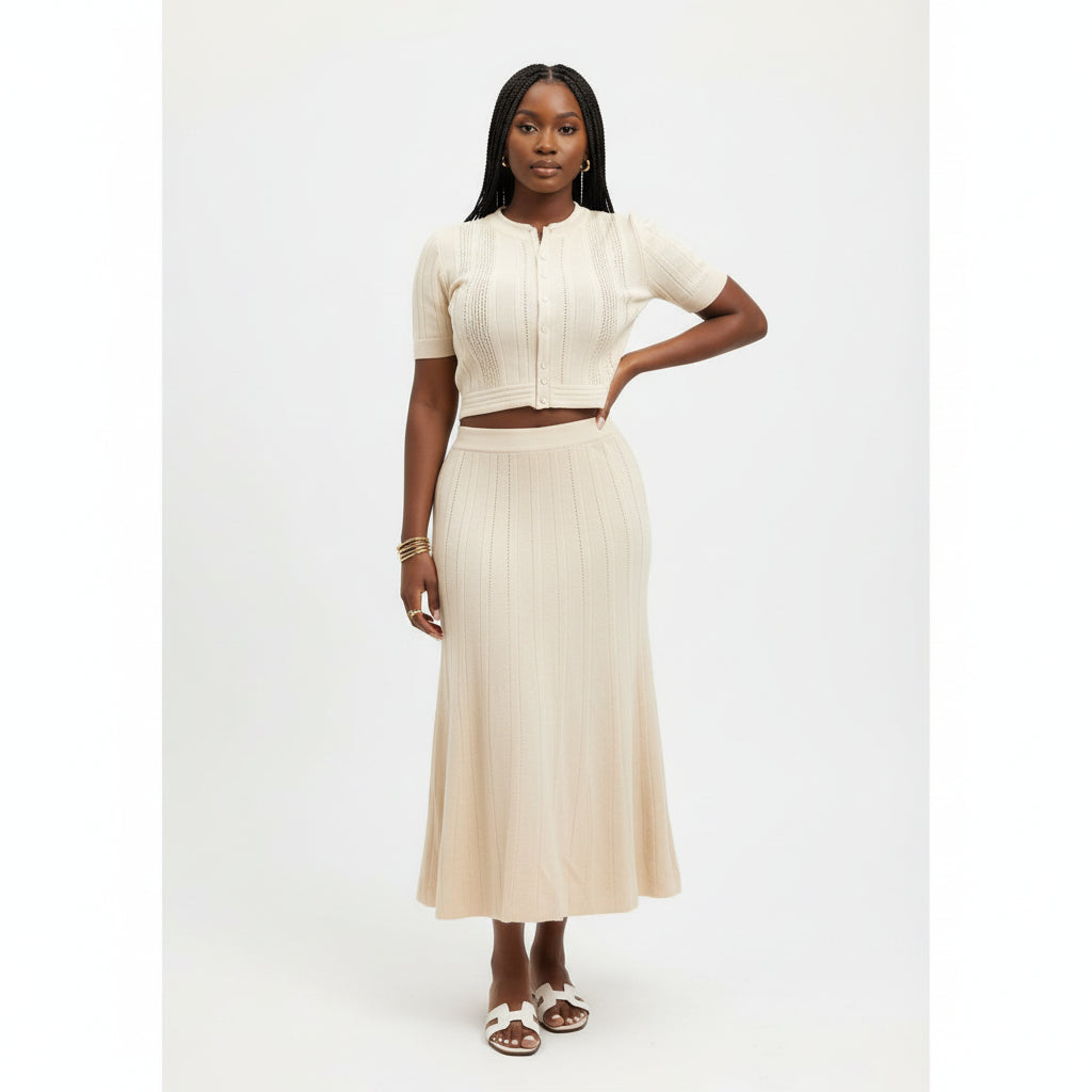 Woman's' Short Sleeve Mesh 2 Piece Set