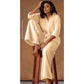 Plus Size Long Sleeve Shirt and Wide Long Pants Set