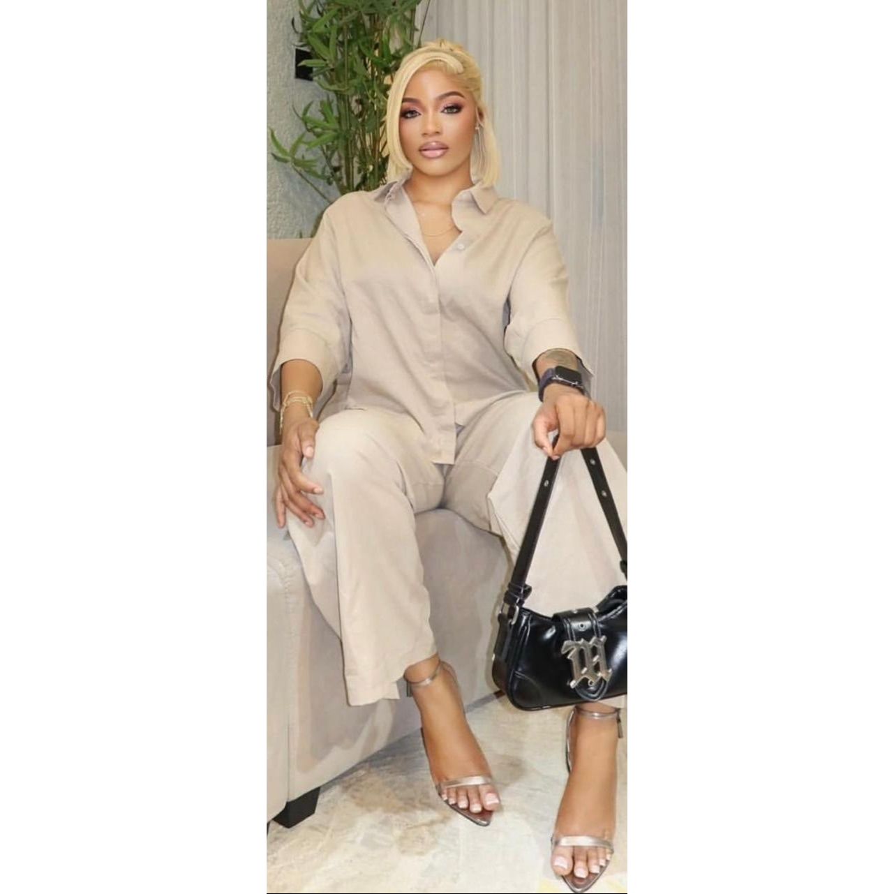 Plus Size Shirt And Pants Set