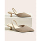 Kitten heel slingback pumps