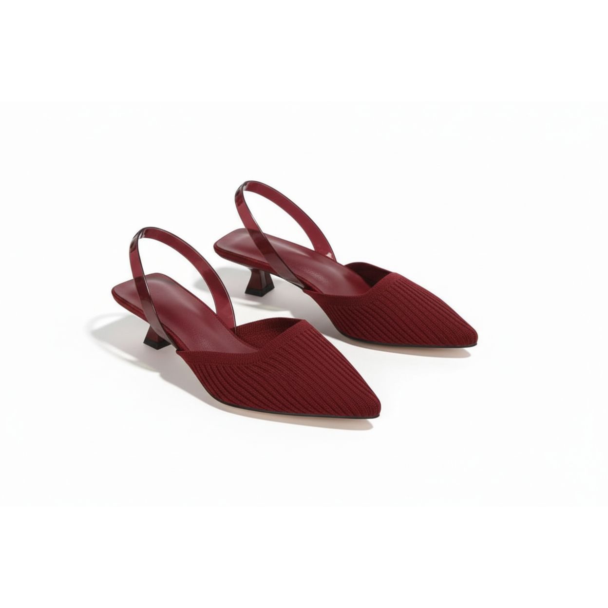Kitten heel slingback pumps