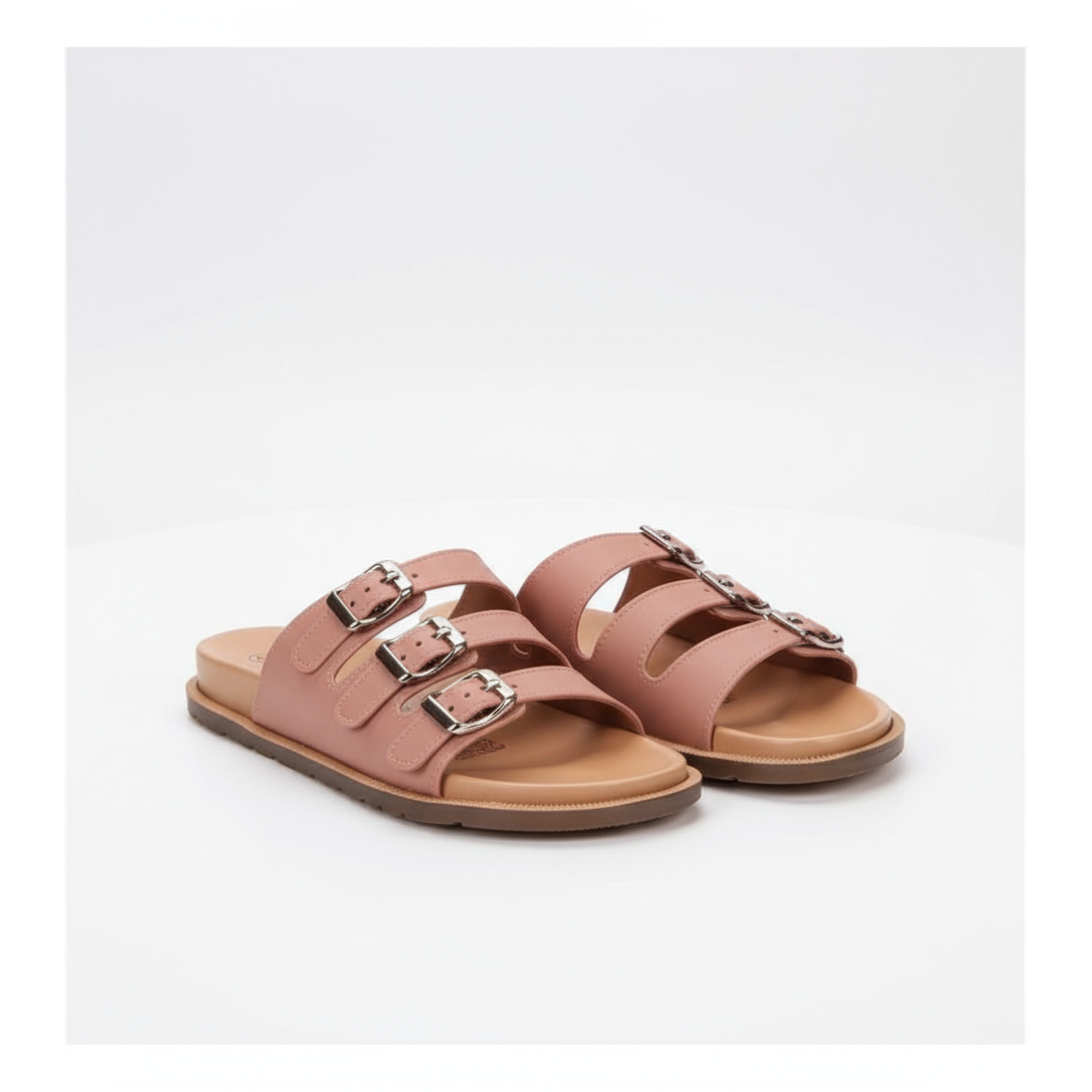 Open-Toe Design Triple Buckle Closure Sandals